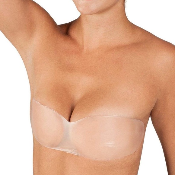 Set of 2 Silicone Skin Bandeau Sticky Backless Strapless Bra Size Medium NIB - Picture 1 of 3